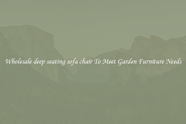 Wholesale deep seating sofa chair To Meet Garden Furniture Needs