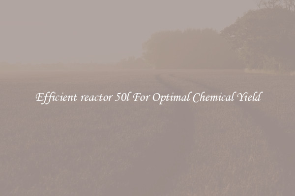 Efficient reactor 50l For Optimal Chemical Yield