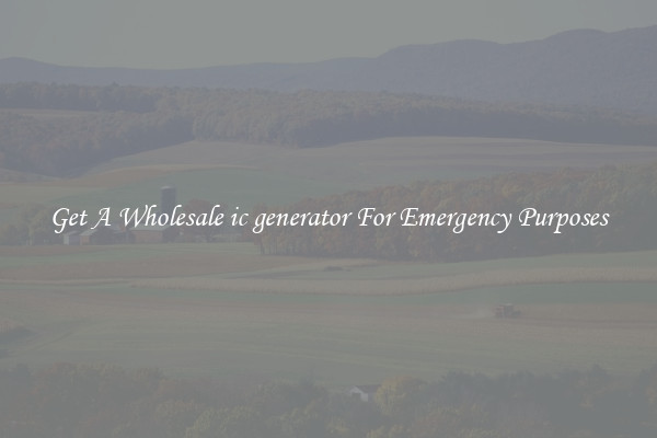 Get A Wholesale ic generator For Emergency Purposes