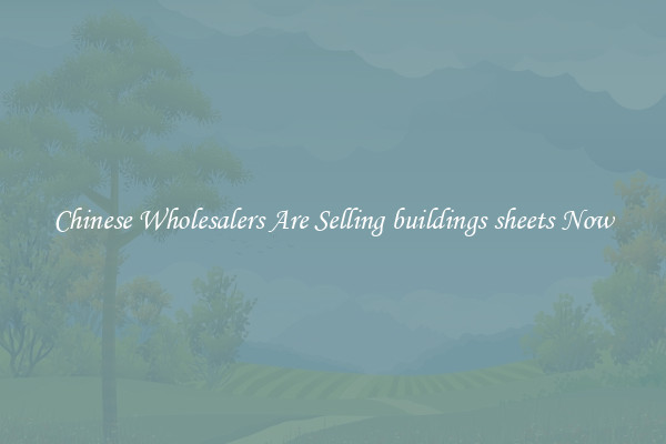 Chinese Wholesalers Are Selling buildings sheets Now