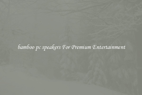 bamboo pc speakers For Premium Entertainment