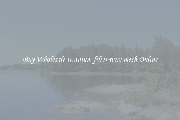 Buy Wholesale titanium filter wire mesh Online