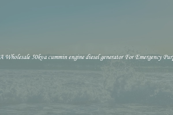 Get A Wholesale 50kva cummin engine diesel generator For Emergency Purposes